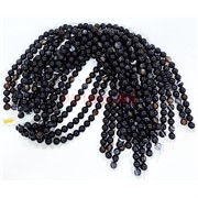 Нитка бусин 10 мм из черного агата полосчатый 39 бусин