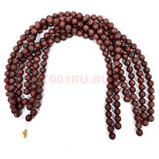 Нитка бусин 10 мм из черно-коричневой яшмы 38 см