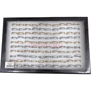 Кольцо металлическое (KL-2317) золото и серебро с перламутром 100 шт/упаковка