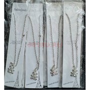 Подвеска металлическая (BS-B158) мишка сердце прозрачное 12 шт/упаковка