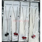 Подвеска металлическая (BS-B158) сердце бантик цветное 12 шт/упаковка