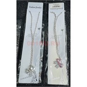 Подвеска металлическая (BS-B159) сердце бантик цветное 12 шт/упаковка