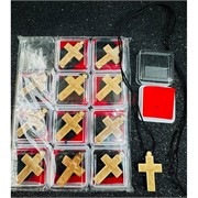 Подвеска на шею (B-94) с деревянным крестом 12 шт/упаковка