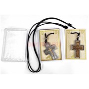 Подвеска на шею (B-88) с деревянным крестом 6 шт/упаковка