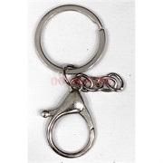 Кольцо для брелка 30 мм (KY-2771) с цепочкой и карабином цвет металл 500 шт/упаковка