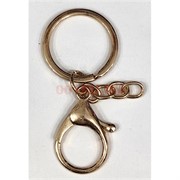 Кольцо для брелка 30 мм (KY-2770) с цепочкой и карабином цвет золото 500 шт/упаковка