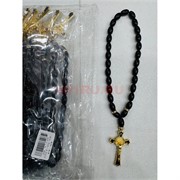 Подвеска (четки) православная Крест черные бусины 12 шт/упаковка (BS-1227)