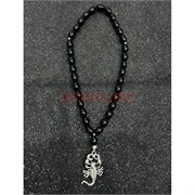 Подвеска (четки) Скорпион черные бусины 12 шт/упаковка (B-98)