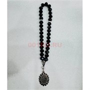 Подвеска (четки) Аллах черные бусины 12 шт/упаковка (B-99)