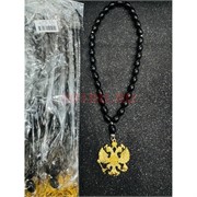 Подвеска (четки) Орел герб РФ черные бусины 12 шт/упаковка (B-101)