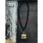 Подвеска (четки) Корона King черные бусины 12 шт/упаковка (B-104)