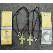 Гайтан толстый черный (B-113) с крестом в коробочке 12 шт/упаковка