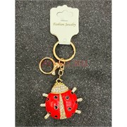 Брелок со стразами (B-55) божья коровка с карабином 12 шт/упаковка