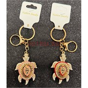 Брелок со стразами (KY-4983) морская черепаха с карабином 12 шт/упаковка