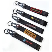 Брелок карабин текстильный с надписями в ассортименте