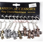 Брелок металлический (KY-933) самолет с пропеллером 3 цвета 12 шт/упаковка