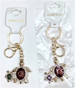 Брелок со стразами «черепашки» с карабином 12 шт/упаковка (B-12)