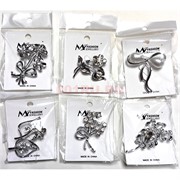 Брошь со стразами (S-14) металлическая в ассортименте 12 шт/упаковка