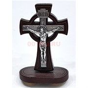 Крестик деревяный (B-12) с металлической фигуркой на липучке 12 шт/упаковка (вариант 2)