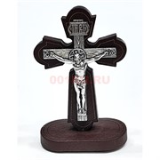 Крестик деревяный (B-12) с металлической фигуркой на липучке 12 шт/упаковка (вариант 4)