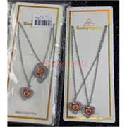 Подвеска парная металлическая с цепочкой (B-174) сердце 12 шт/упаковка