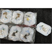 Брошь со стразами (B-169) Гусь металлическая 12 шт/упаковка