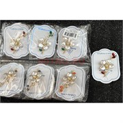 Брошь со стразами (B-168) цветок металлическая 12 шт/упаковка