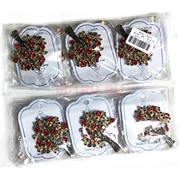 Брошь (B-113) металлическая Дерево со стразами 12 шт/упаковка