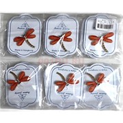 Брошь (B-151) металлическая Стрекоза со стразами 12 шт/упаковка