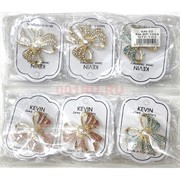 Брошь (BP-1594) металлическая Бант со стразами 12 шт/упаковка