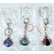 Брелок со стразами «божья коровка» с карабином 12 шт/упаковка (KY-4977)