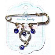 Булавка со стразами (BP-5033) от сглаза 12 шт/упаковка