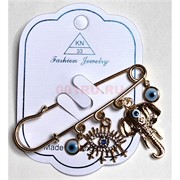 Булавка со стразами (BP-5034) от сглаза 12 шт/упаковка