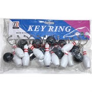 Брелок пластмассовый «боулинг мяч и кегли» 12 шт/упаковка