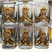 Стопки 50 мл ФСБ цвет золото цена за набор