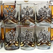 Стопки 50 мл герб РФ цвет серебро цена за набор