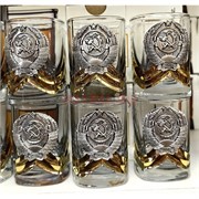 Стопки 50 мл герб СССР цвет серебро цена за набор