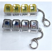 Брелок антистресс клавиатура кейкап 4 кнопки с подсветкой