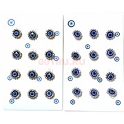 Брошь от сглаза «круг» со стразами (BP-43) цвет серебро и золото 12 шт/упаковка
