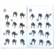 Брошь «подкова» со стразами (BP-43) цвет серебро и золото 12 шт/упаковка