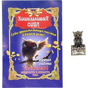 Оберег кошельковый металлический Сова на сундуке