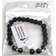 Браслет с крестом (B-281) из шунгита 12 шт/упаковка