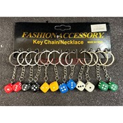 Брелок пластмассовый (KY-1044) кубик игральная кость 12 шт/упаковка