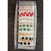 Браслет металлический (BR-1227) с крупными стразами-бриллиантами 12 шт/упаковка