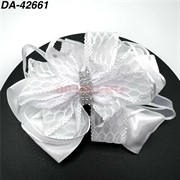Бант белый (DA-42661) на резинке 10 шт на ленте