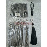 Четки мусульманские (CK-B338) черные бусины стекло 12 шт/упаковка
