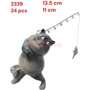 Фигурка Кот рыбак (2339) из керамики 13,5 см