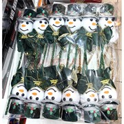 Палочка светящаяся (5134) снеговик зеленый новогодняя с колокольчиками 12 шт/упаковка