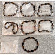 Браслет из гематита (BR-B438) и тигрового глаза 12 шт/упаковка