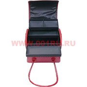 Шкатулка-сумка автомат 3-ярусная красная 28*23*30